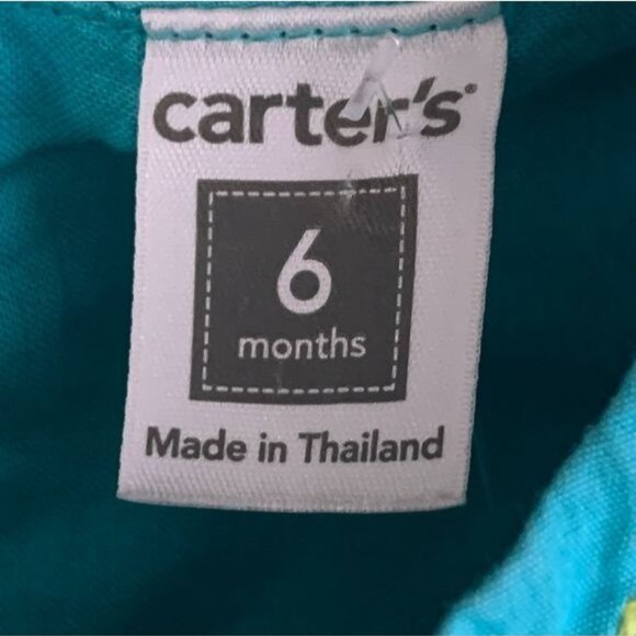 Carters Baby Girls Dress Set 6M Blue Embroidered Ruffle Cottagecore Outfit - Picture 4 of 8